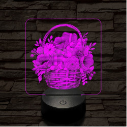 Valentin kosár neked 7 színű valósághű 3D led lámpa