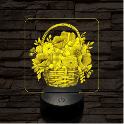 Valentin kosár neked 7 színű valósághű 3D led lámpa