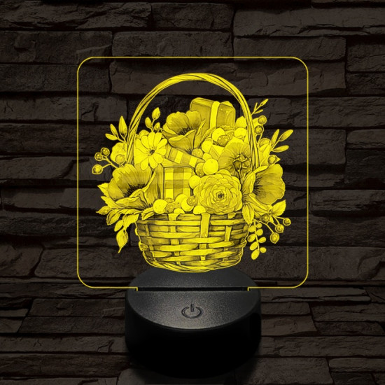 Valentin kosár neked 7 színű valósághű 3D led lámpa