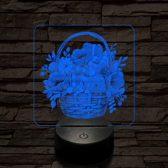 Valentin kosár neked 7 színű valósághű 3D led lámpa