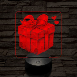 Valentin szív ajándék 7 színű valósághű 3D led lámpa