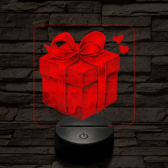 Valentin szív ajándék 7 színű valósághű 3D led lámpa