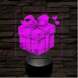 Valentin szív ajándék 7 színű valósághű 3D led lámpa