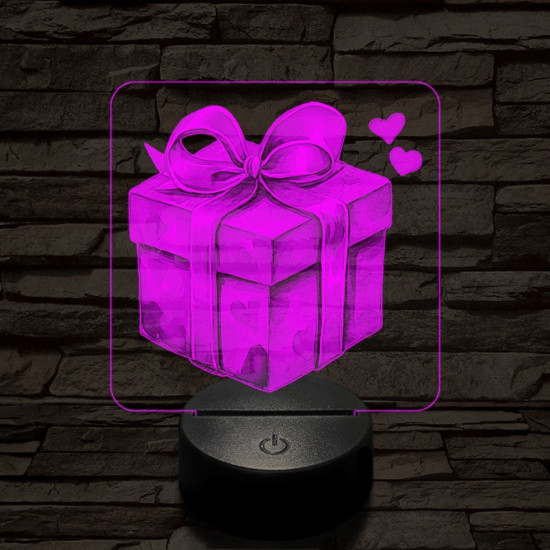 Valentin szív ajándék 7 színű valósághű 3D led lámpa