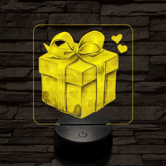 Valentin szív ajándék 7 színű valósághű 3D led lámpa
