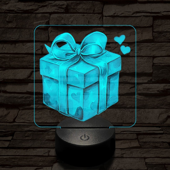 Valentin szív ajándék 7 színű valósághű 3D led lámpa