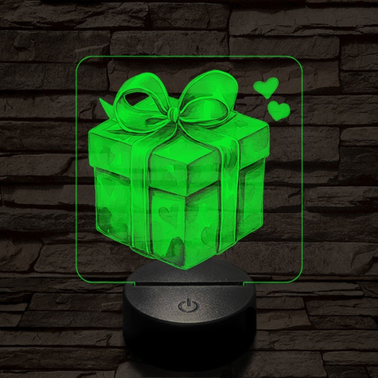 Valentin szív ajándék 7 színű valósághű 3D led lámpa