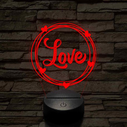 Szerelem kör 7 színű 3D led lámpa