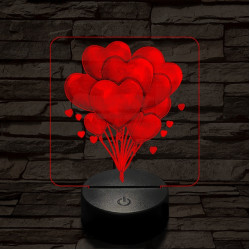 Valentin lufi csokor 7 színű valósághű 3D led lámpa