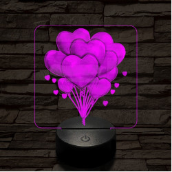 Valentin lufi csokor 7 színű valósághű 3D led lámpa