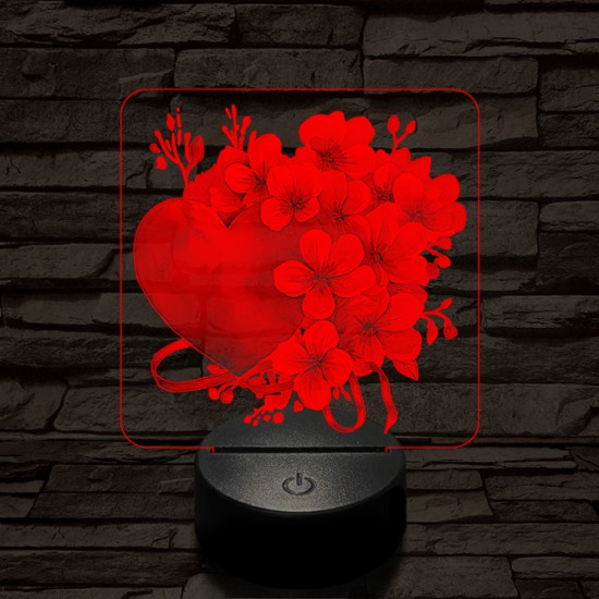 Valentin szíves csokor 7 színű valósághű 3D led lámpa