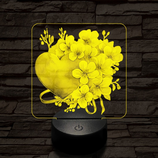 Valentin szíves csokor 7 színű valósághű 3D led lámpa