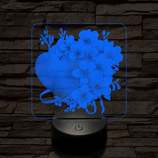 Valentin szíves csokor 7 színű valósághű 3D led lámpa