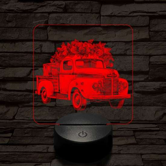 Valentin virág furgon 7 színű valósághű 3D led lámpa