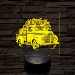 Valentin virág furgon 7 színű valósághű 3D led lámpa