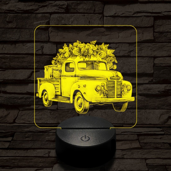 Valentin virág furgon 7 színű valósághű 3D led lámpa