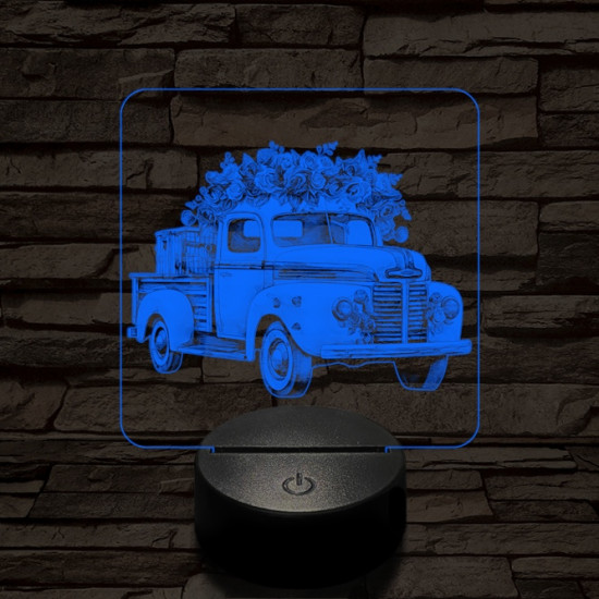 Valentin virág furgon 7 színű valósághű 3D led lámpa