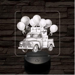 Valentin lufi furgon 7 színű valósághű 3D led lámpa