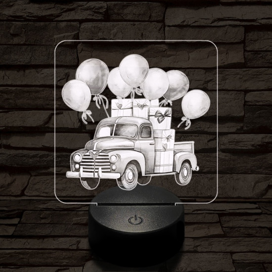 Valentin lufi furgon 7 színű valósághű 3D led lámpa