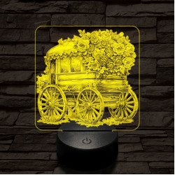 Valentin virág szekér 7 színű valósághű 3D led lámpa