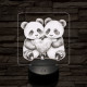 Panda románc 7 színű valósághű 3D led lámpa