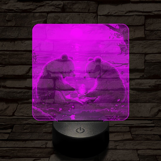 Maci piknik 7 színű valósághű 3D led lámpa