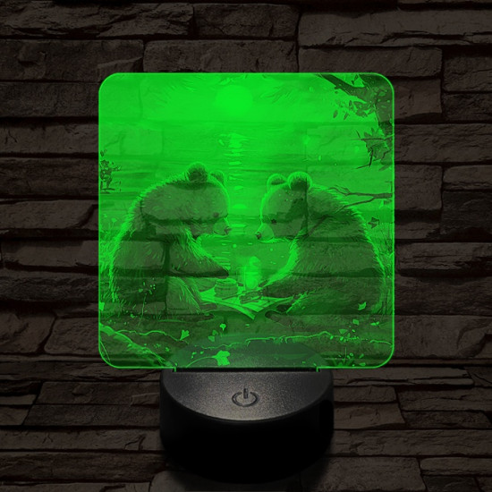 Maci piknik 7 színű valósághű 3D led lámpa
