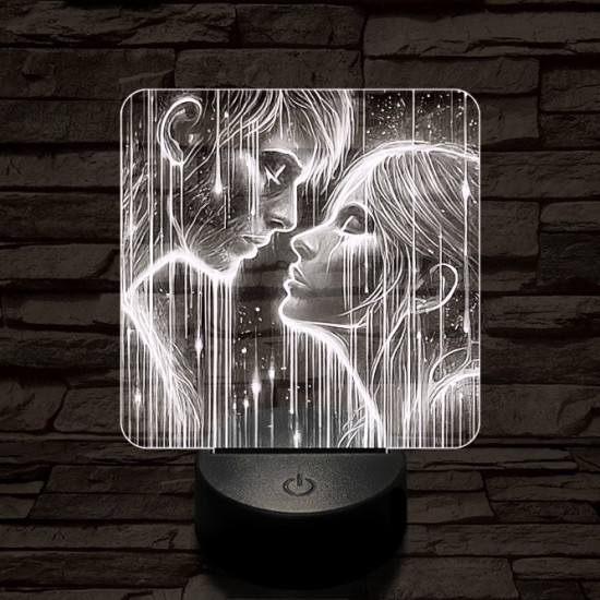 Fény szerelem  7 színű valósághű 3D led lámpa