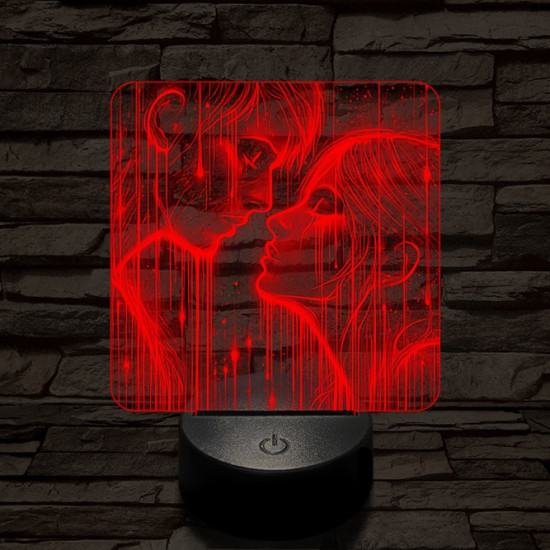Fény szerelem  7 színű valósághű 3D led lámpa
