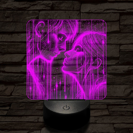 Fény szerelem  7 színű valósághű 3D led lámpa