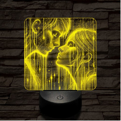 Fény szerelem  7 színű valósághű 3D led lámpa