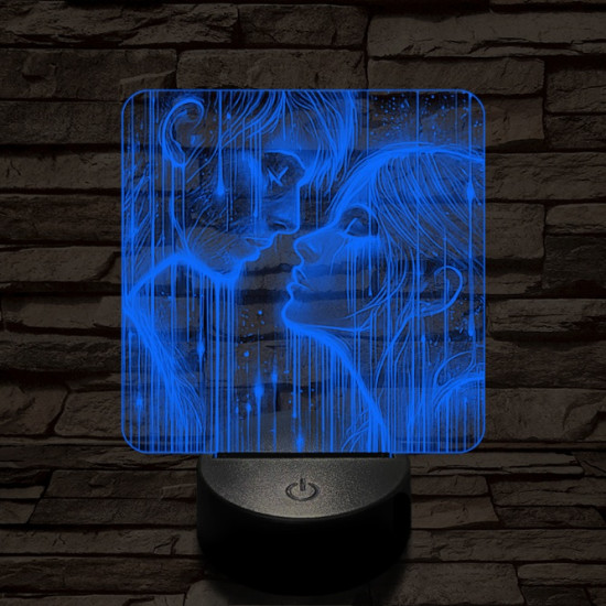 Fény szerelem  7 színű valósághű 3D led lámpa