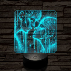 Fény szerelem  7 színű valósághű 3D led lámpa