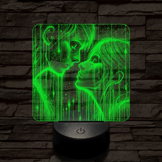 Fény szerelem  7 színű valósághű 3D led lámpa