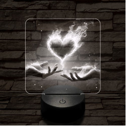 Perzselő szerelem  7 színű valósághű 3D led lámpa