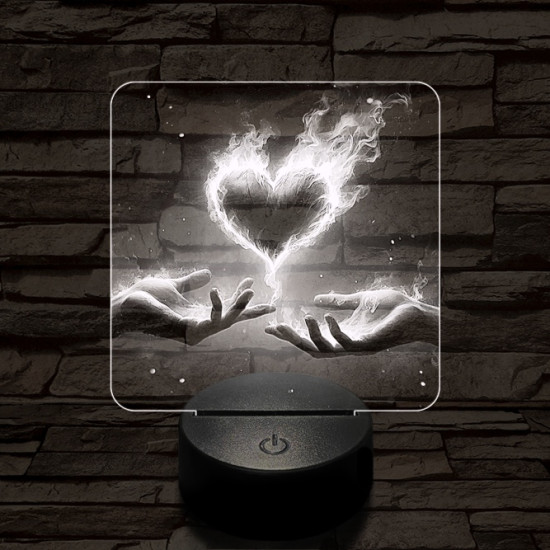 Perzselő szerelem  7 színű valósághű 3D led lámpa