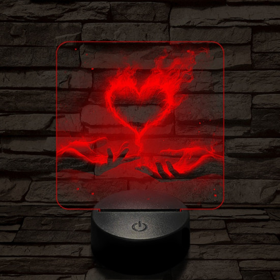 Perzselő szerelem  7 színű valósághű 3D led lámpa
