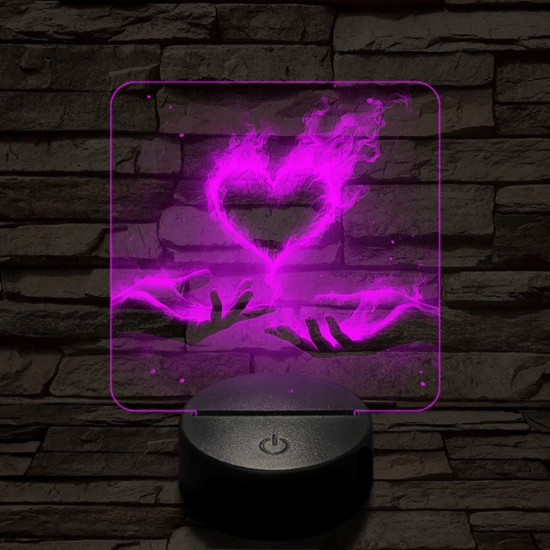 Perzselő szerelem  7 színű valósághű 3D led lámpa