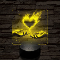 Perzselő szerelem  7 színű valósághű 3D led lámpa