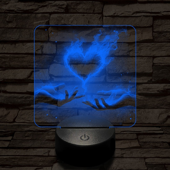 Perzselő szerelem  7 színű valósághű 3D led lámpa