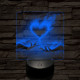 Perzselő szerelem  7 színű valósághű 3D led lámpa