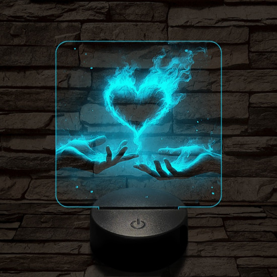 Perzselő szerelem  7 színű valósághű 3D led lámpa