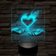 Perzselő szerelem  7 színű valósághű 3D led lámpa