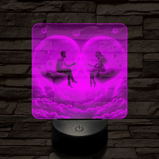 Szerelem buborék 7 színű valósághű 3D led lámpa