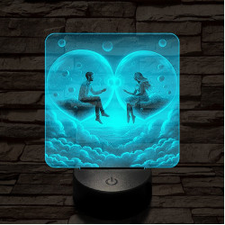 Szerelem buborék 7 színű valósághű 3D led lámpa