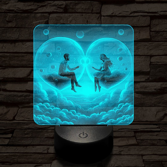 Szerelem buborék 7 színű valósághű 3D led lámpa