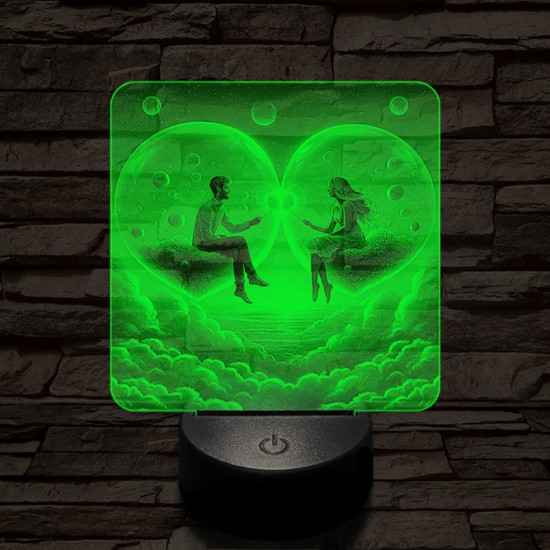 Szerelem buborék 7 színű valósághű 3D led lámpa