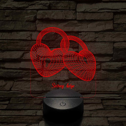 Szívlakat 7 színű 3D led lámpa (beírós)