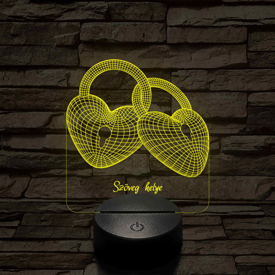 Szívlakat 7 színű 3D led lámpa (beírós)