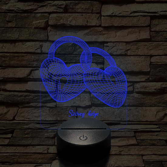 Szívlakat 7 színű 3D led lámpa (beírós)
